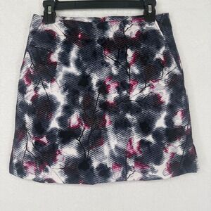 Lady Hagen Floral Chevron Golf Skort Womens 2 Black Magenta Tennis Pickleball